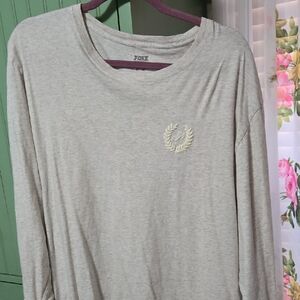 PINK Victoria's Secret Women's Gray/Tan Long Sleeve Top XL